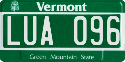 VT license plate LUA096