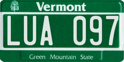 VT license plate LUA097