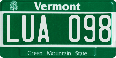 VT license plate LUA098