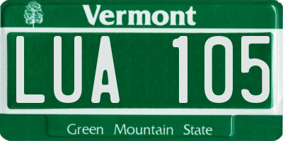 VT license plate LUA105