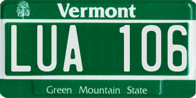 VT license plate LUA106