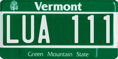 VT license plate LUA111