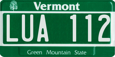 VT license plate LUA112