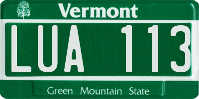 VT license plate LUA113