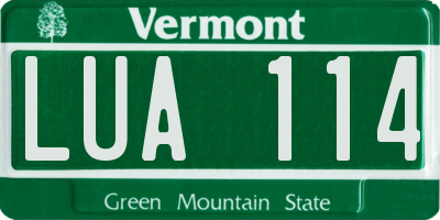 VT license plate LUA114