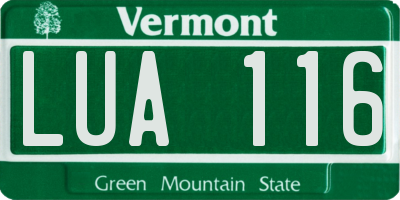 VT license plate LUA116