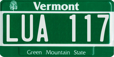VT license plate LUA117