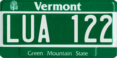 VT license plate LUA122