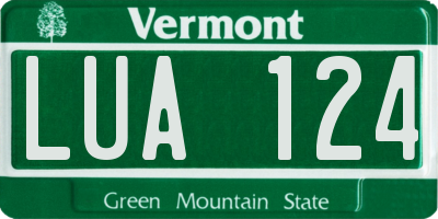 VT license plate LUA124