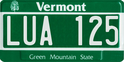 VT license plate LUA125