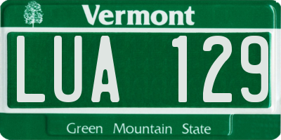 VT license plate LUA129