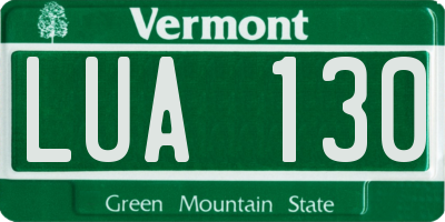 VT license plate LUA130