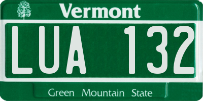 VT license plate LUA132