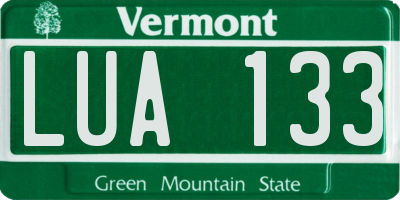 VT license plate LUA133