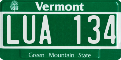 VT license plate LUA134