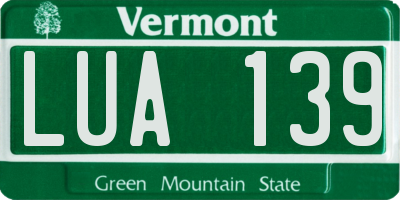 VT license plate LUA139