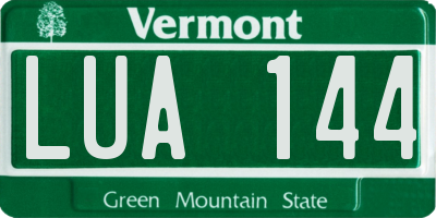 VT license plate LUA144