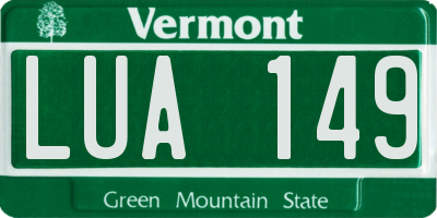 VT license plate LUA149