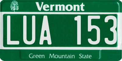 VT license plate LUA153