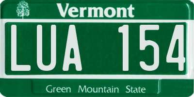 VT license plate LUA154