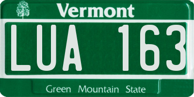 VT license plate LUA163