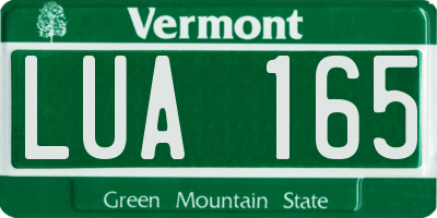 VT license plate LUA165