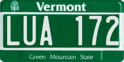 VT license plate LUA172