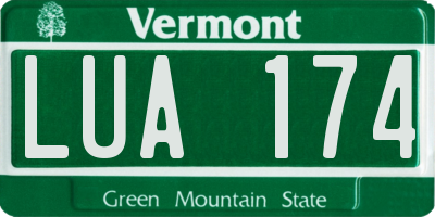 VT license plate LUA174