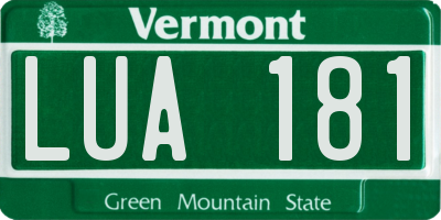 VT license plate LUA181