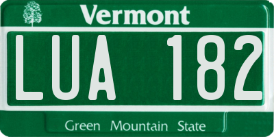 VT license plate LUA182