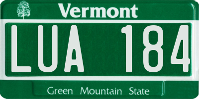 VT license plate LUA184