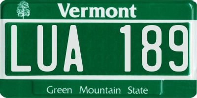 VT license plate LUA189