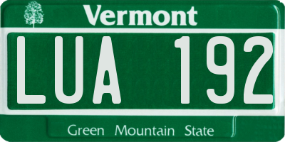 VT license plate LUA192