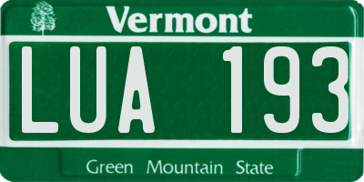 VT license plate LUA193