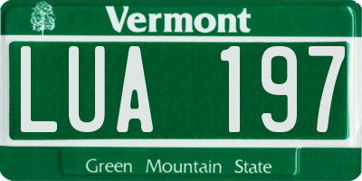 VT license plate LUA197