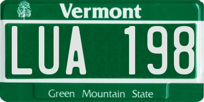 VT license plate LUA198