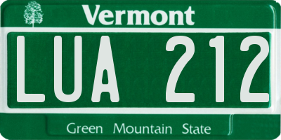 VT license plate LUA212