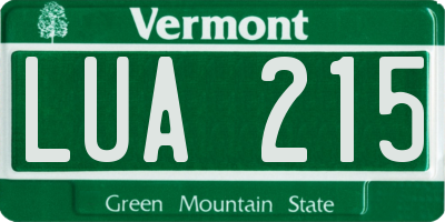 VT license plate LUA215