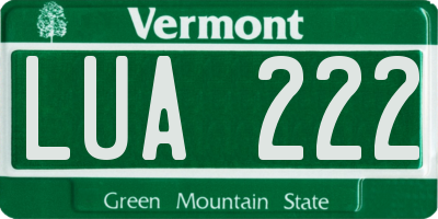 VT license plate LUA222