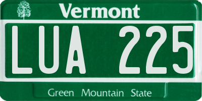 VT license plate LUA225