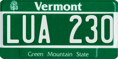 VT license plate LUA230