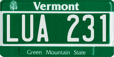 VT license plate LUA231