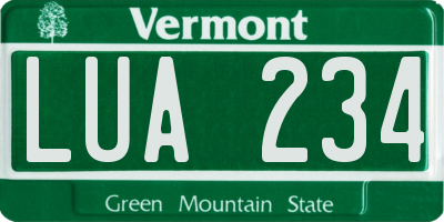 VT license plate LUA234