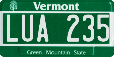 VT license plate LUA235