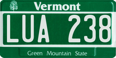 VT license plate LUA238