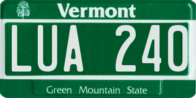 VT license plate LUA240