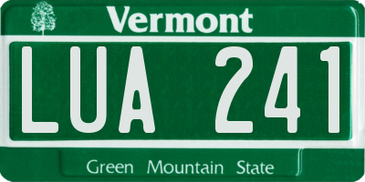 VT license plate LUA241