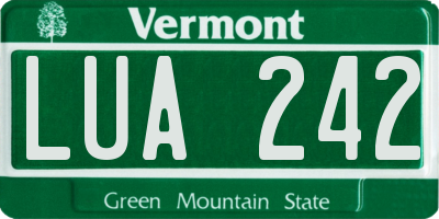VT license plate LUA242