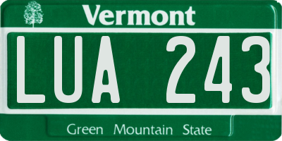 VT license plate LUA243