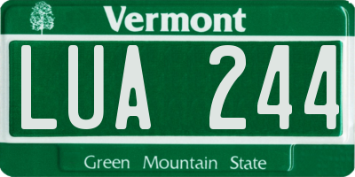 VT license plate LUA244
